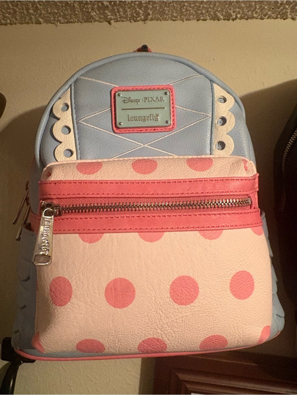 Loungefly Bo Peep Pastel Polka Dot Mini Backpack - Pink & Light Blue